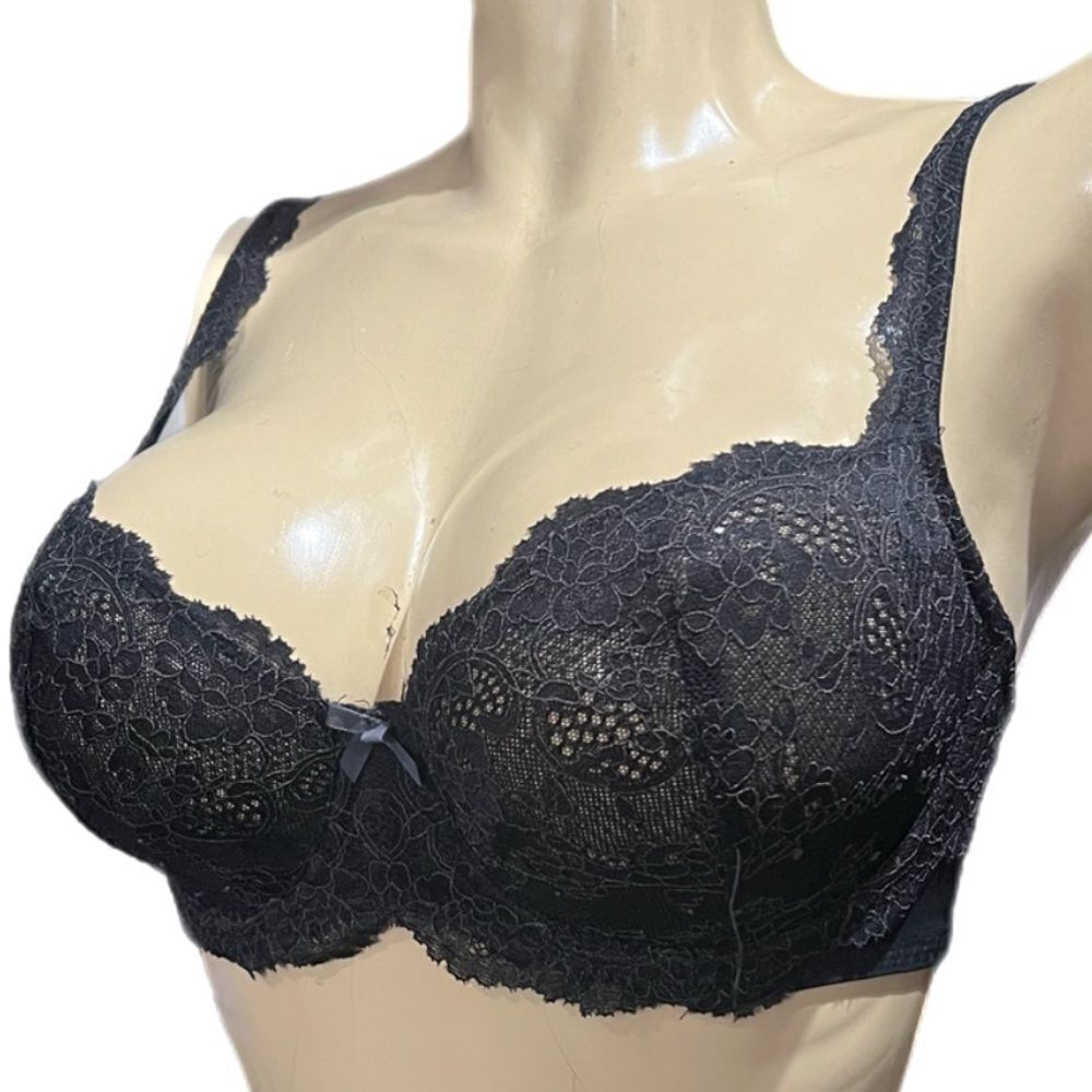Victoria’s Secret Dream Angels Unlined Demi Underwire lace bra black 32DDD